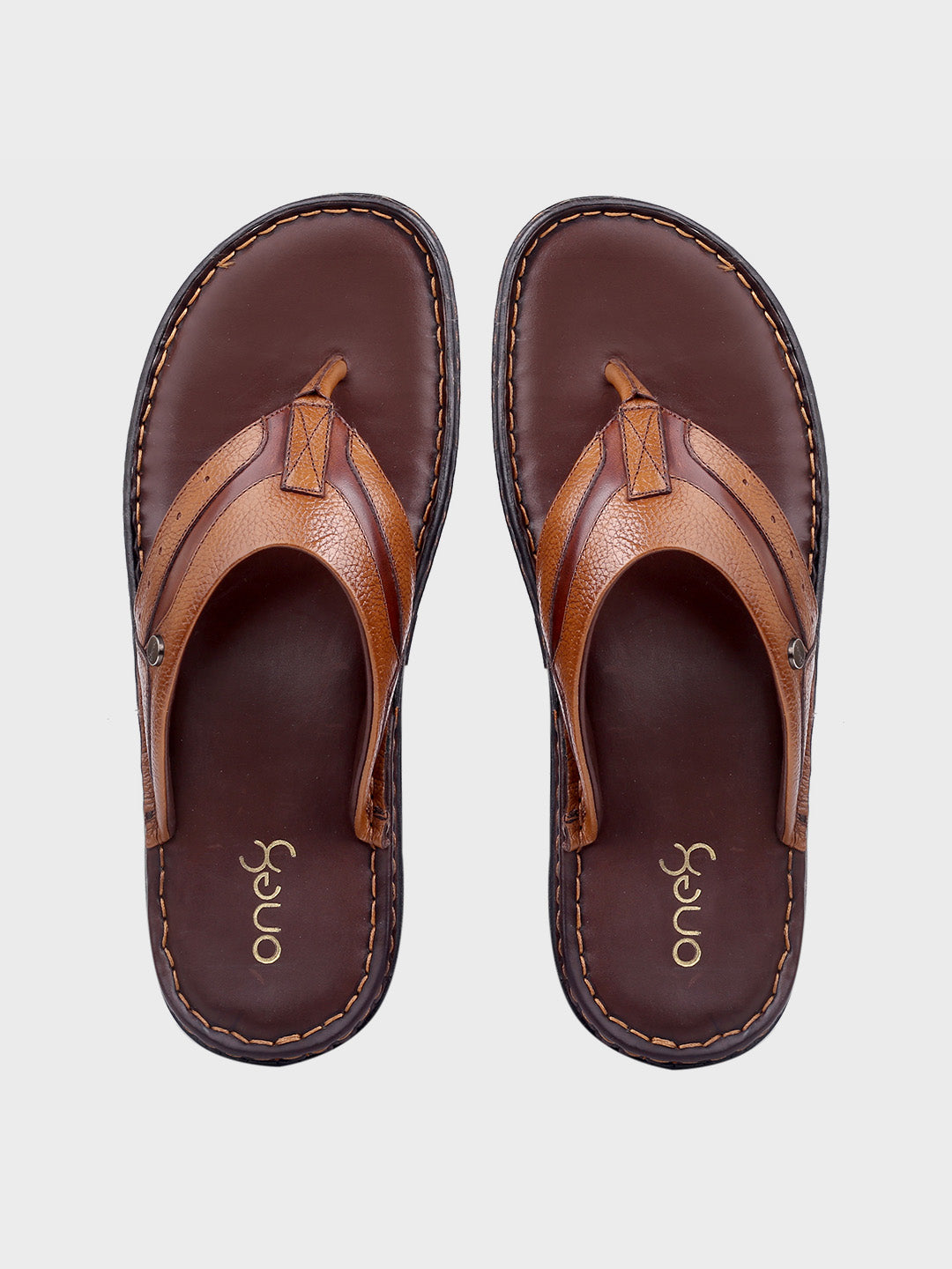 Premium Tan Leather Slip-On Slippers