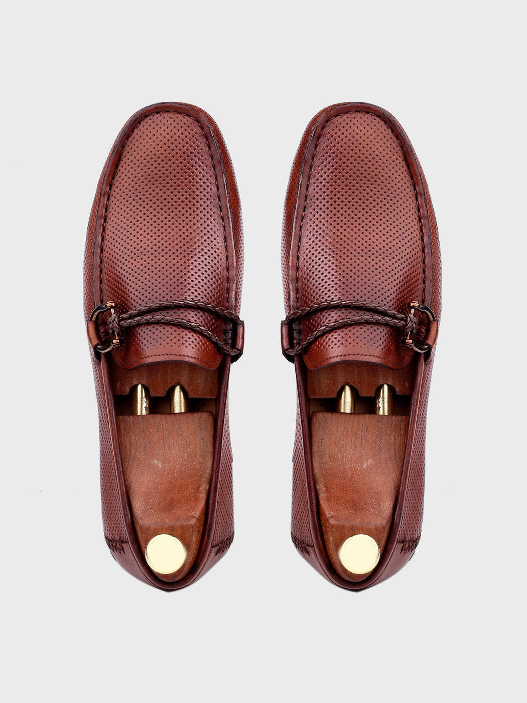 Men's Tan Leather Slip-On Loafers