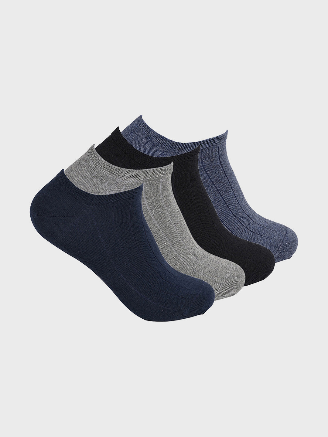 Men's Breathable Running, Gym & Training Low-Ankle Cotton Sneakers Ankle Length Socks (Pack Of 4), Multicolour