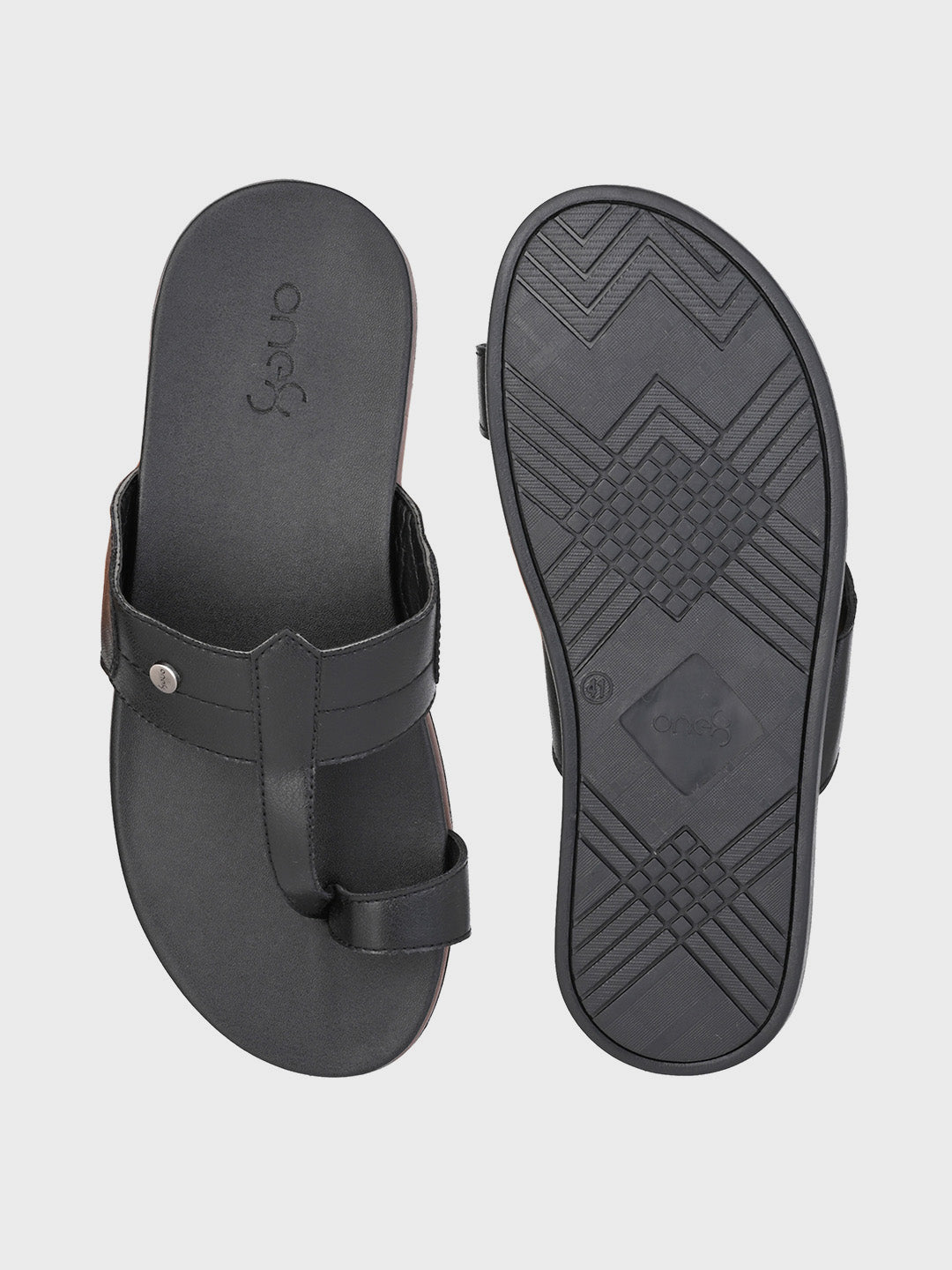 Black Men's Ethnic & Smart Casuals Lightweight Slip-on Comfort Sandals