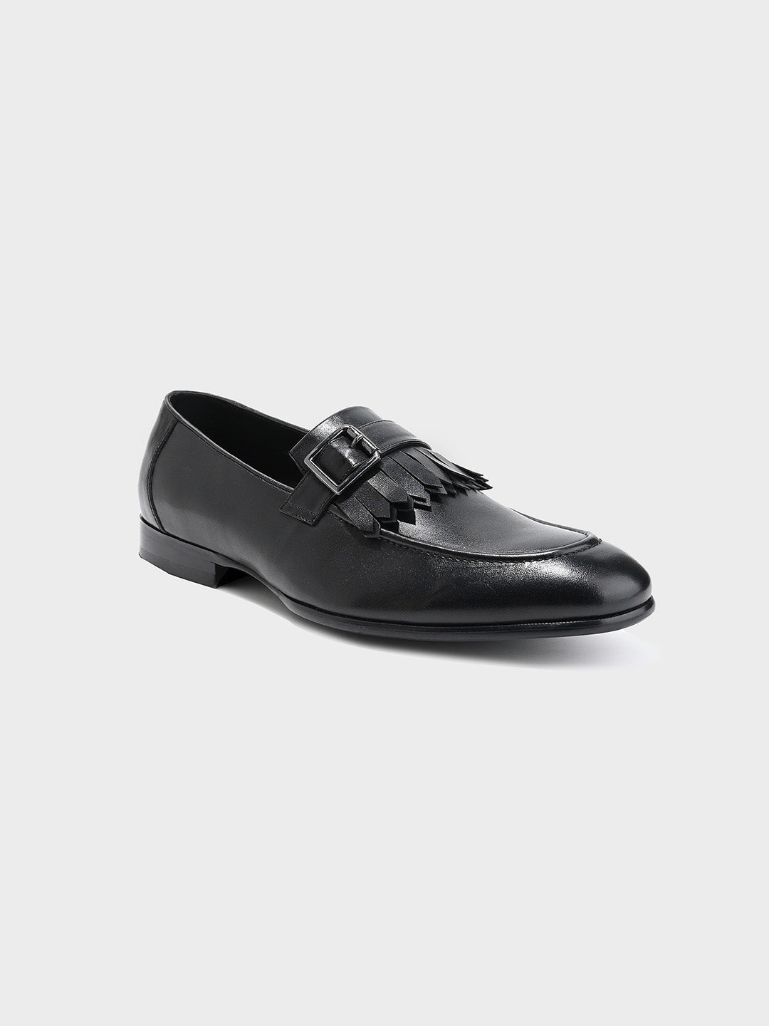 Classic Black Leather Men's Slip-On Loafer Shoes