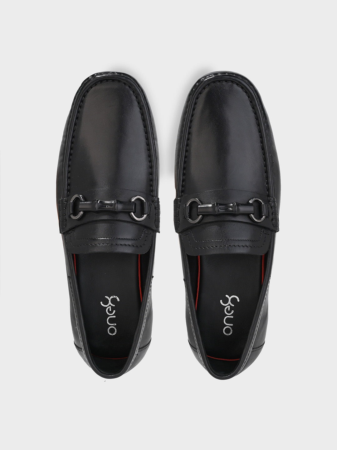 Men's Black Leather Slip-On Loafers