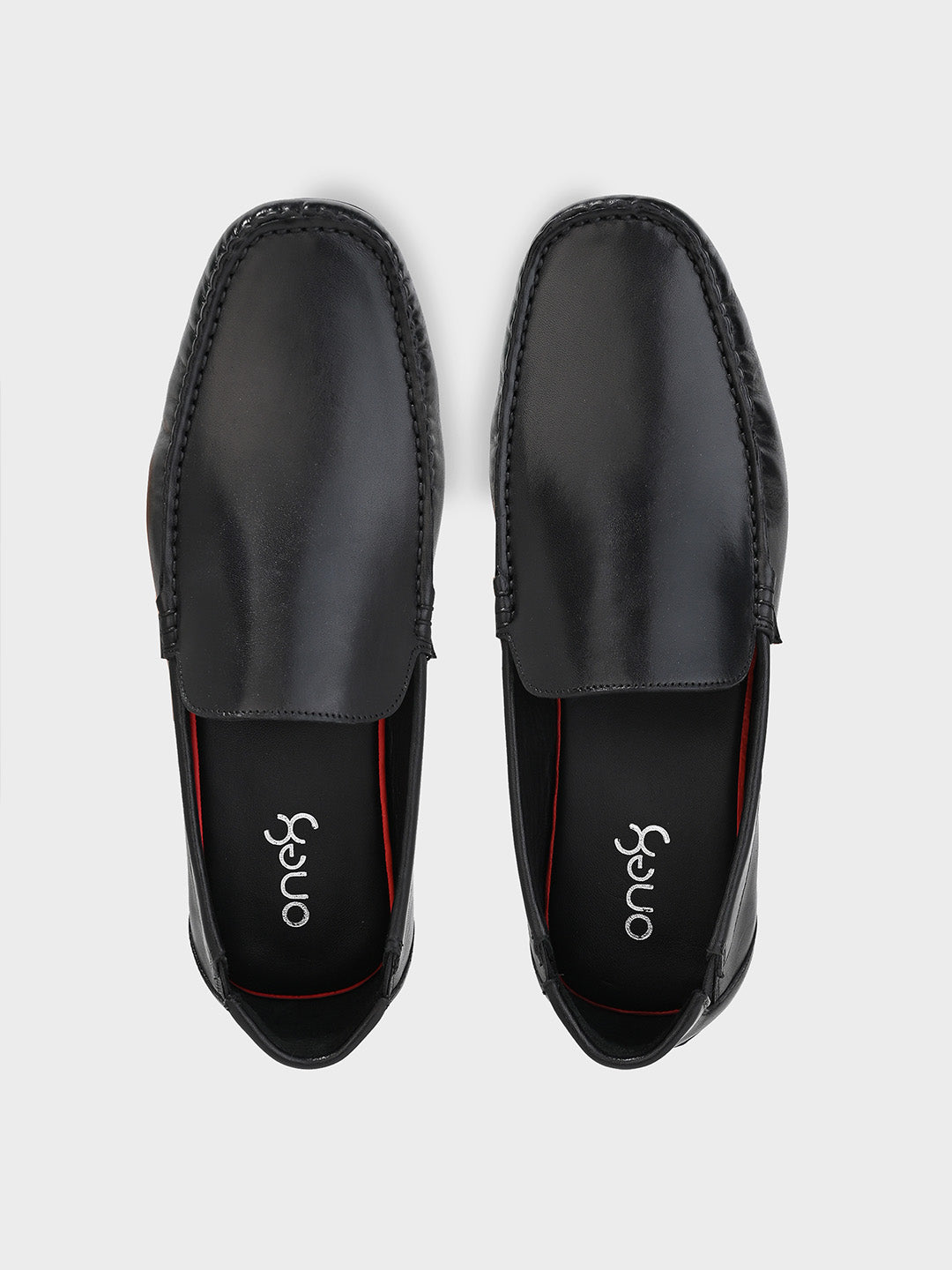 Men's Black Leather Slip-On Loafers