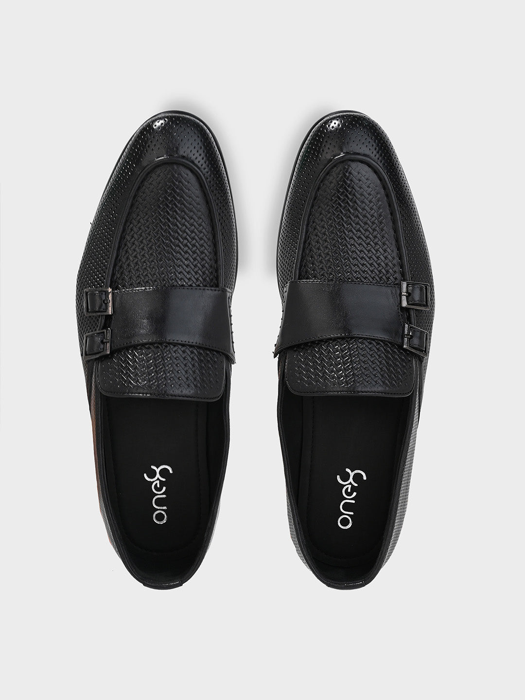 Black Leather Monk Shoes