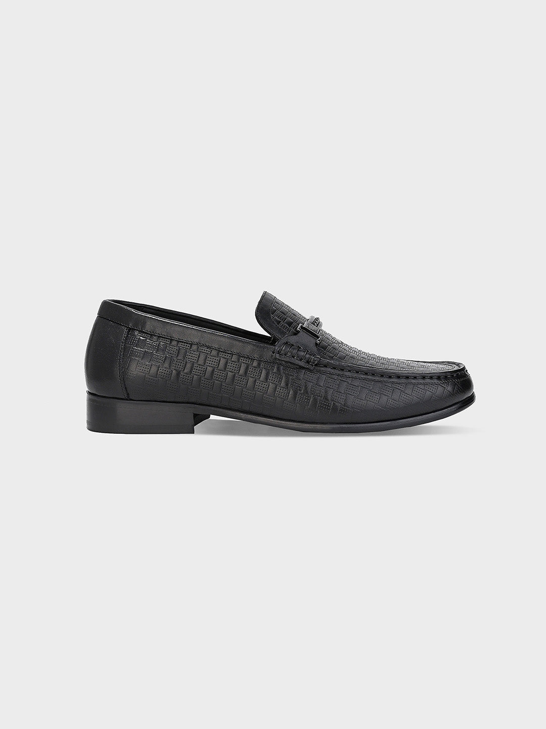 Men's Black Leather Slip-On Loafers