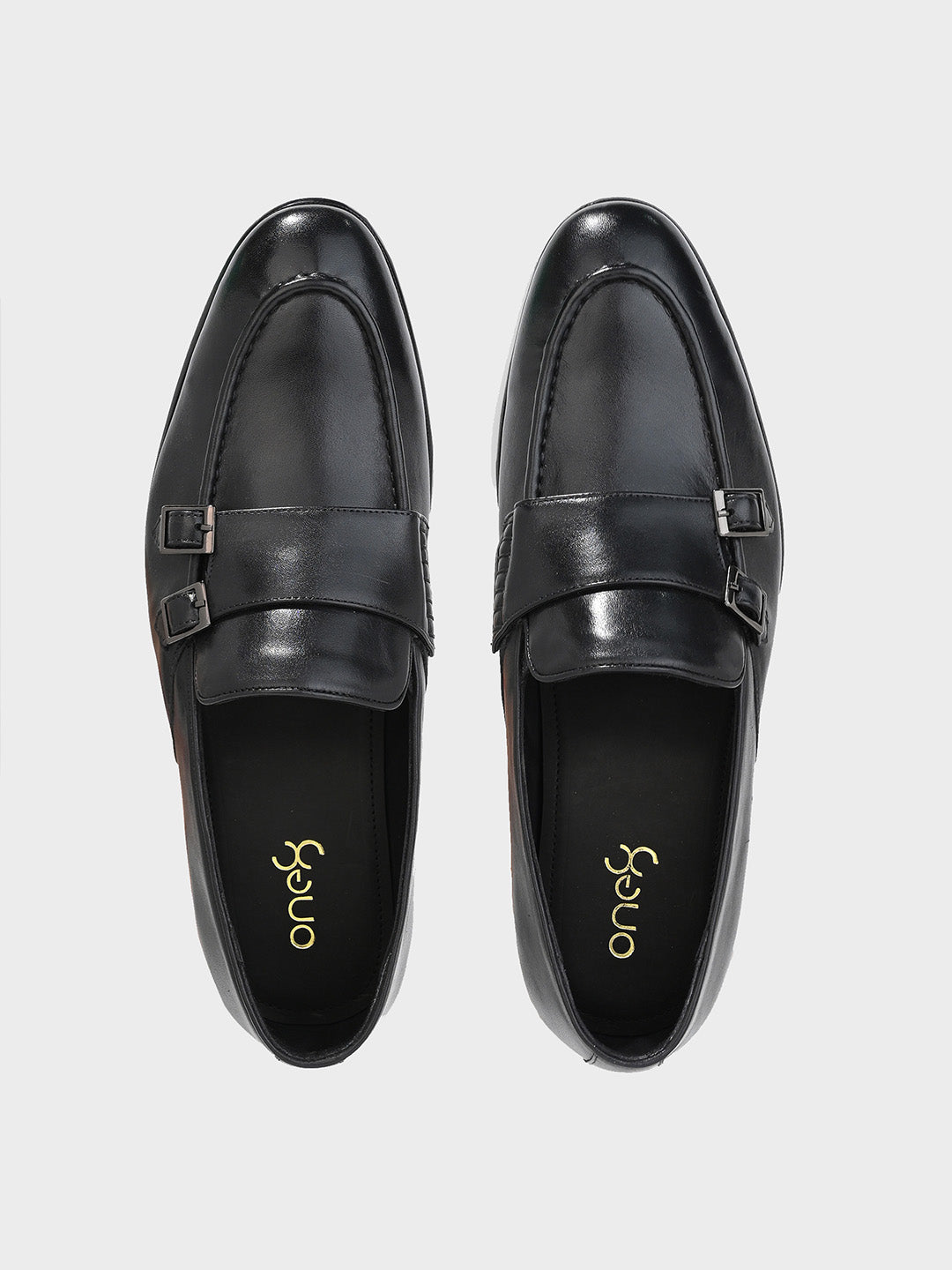 Black Leather Monk Shoes