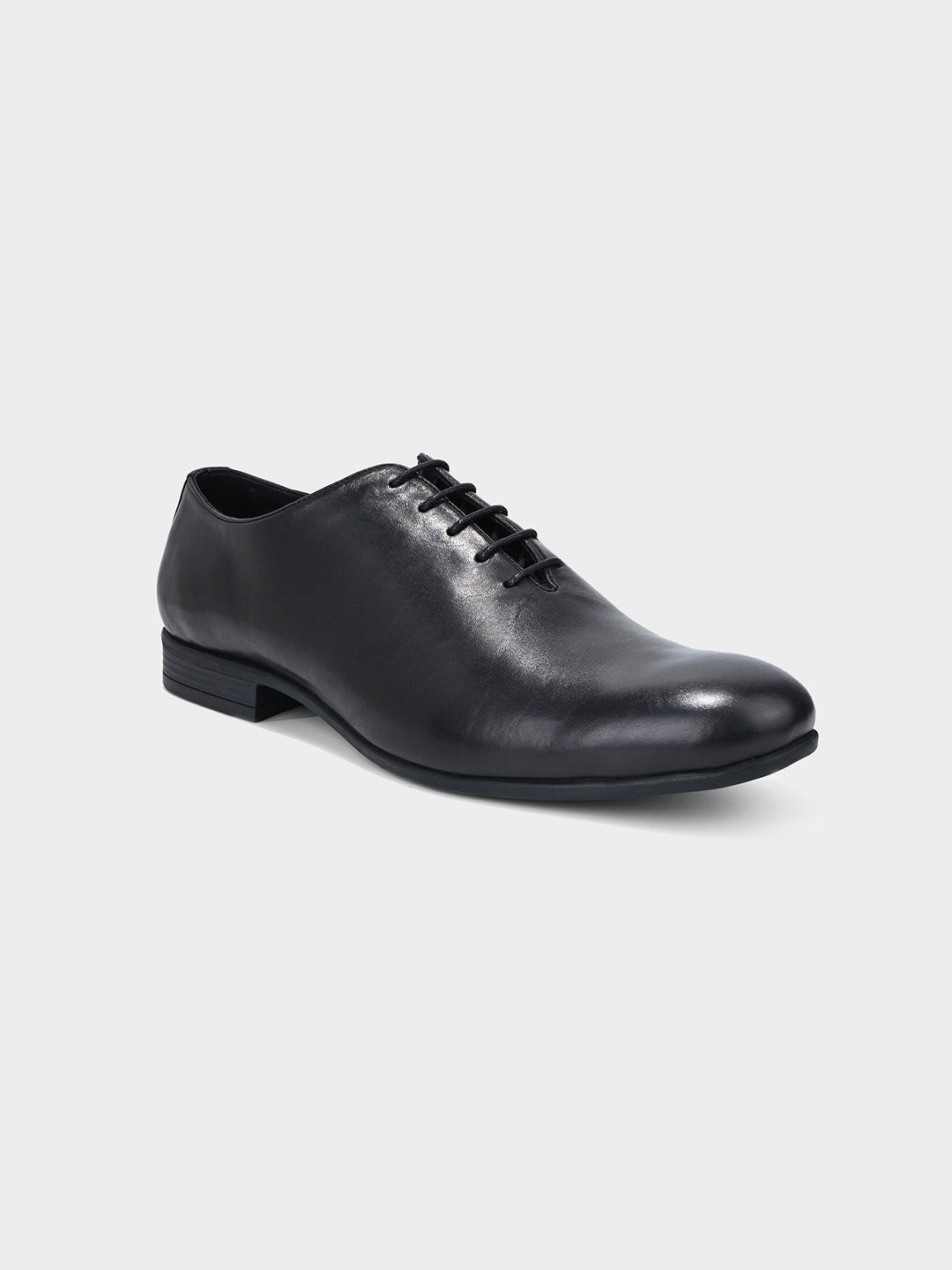Men's Black Leather Lace-Up Oxford Shoes