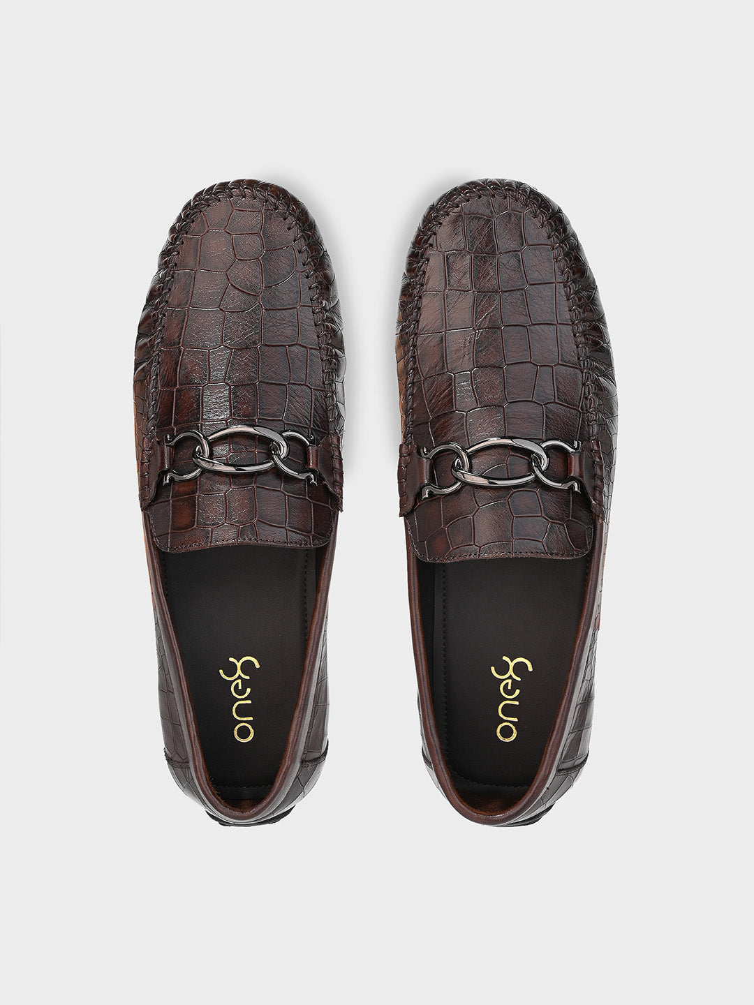 Classic Brown Leather Men's Slip-On Loafer Shoes