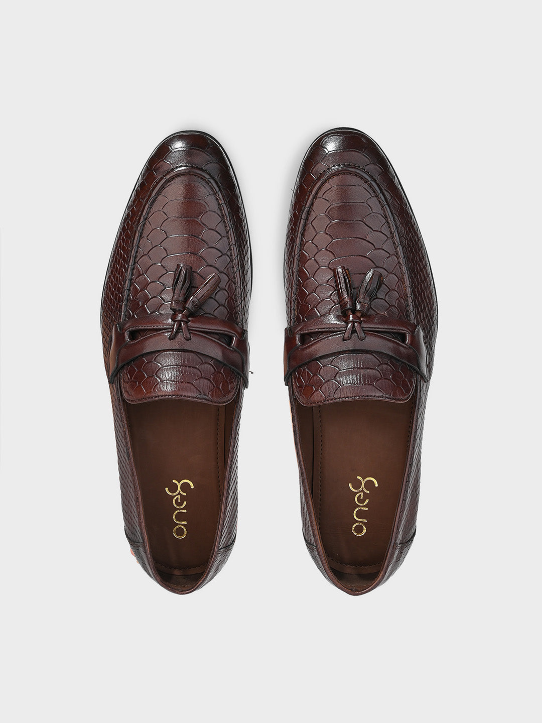 Classic Brown Leather Men's Tassel Slip-On Shoes