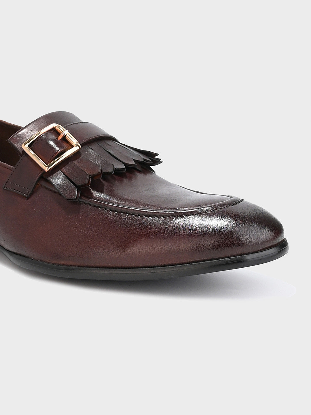 Men's Brown Leather Slip-On Loafer Shoes