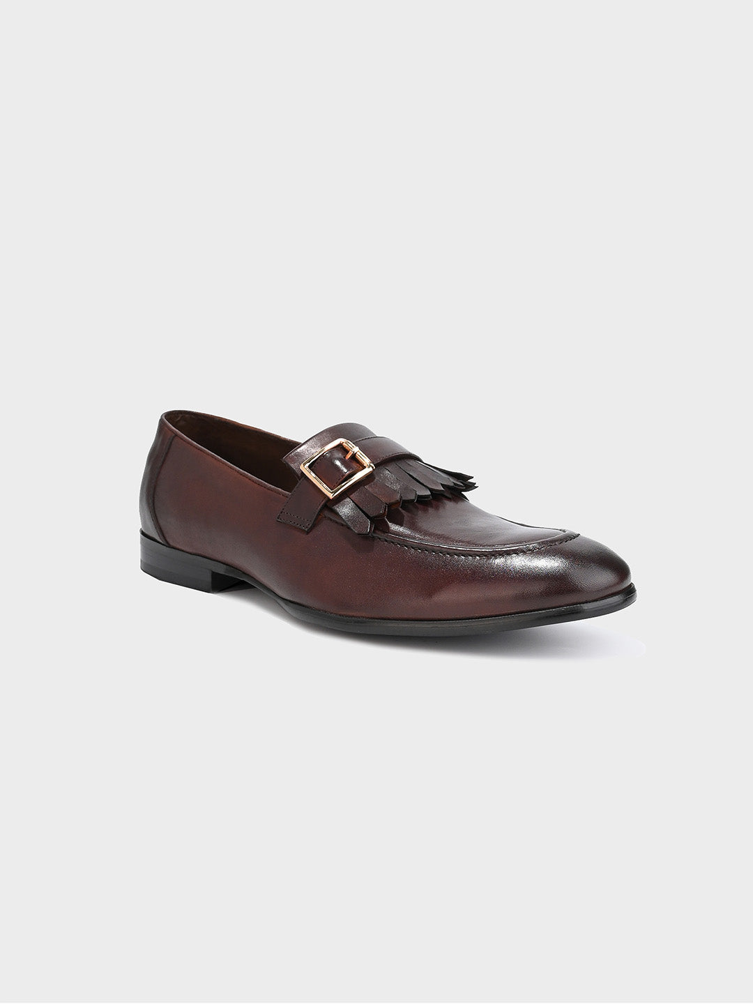Men's Brown Leather Slip-On Loafer Shoes