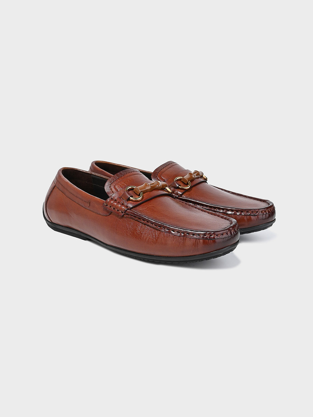 Men's Brown Leather Slip-On Loafers