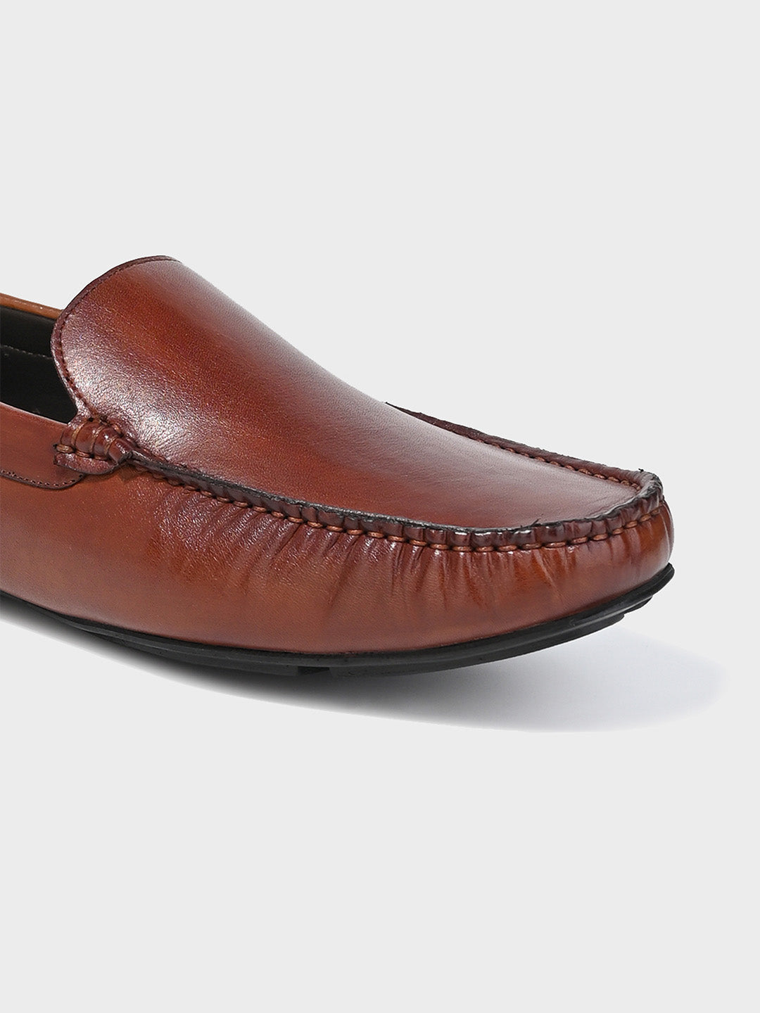 Men's Brown Leather Slip-On Loafers