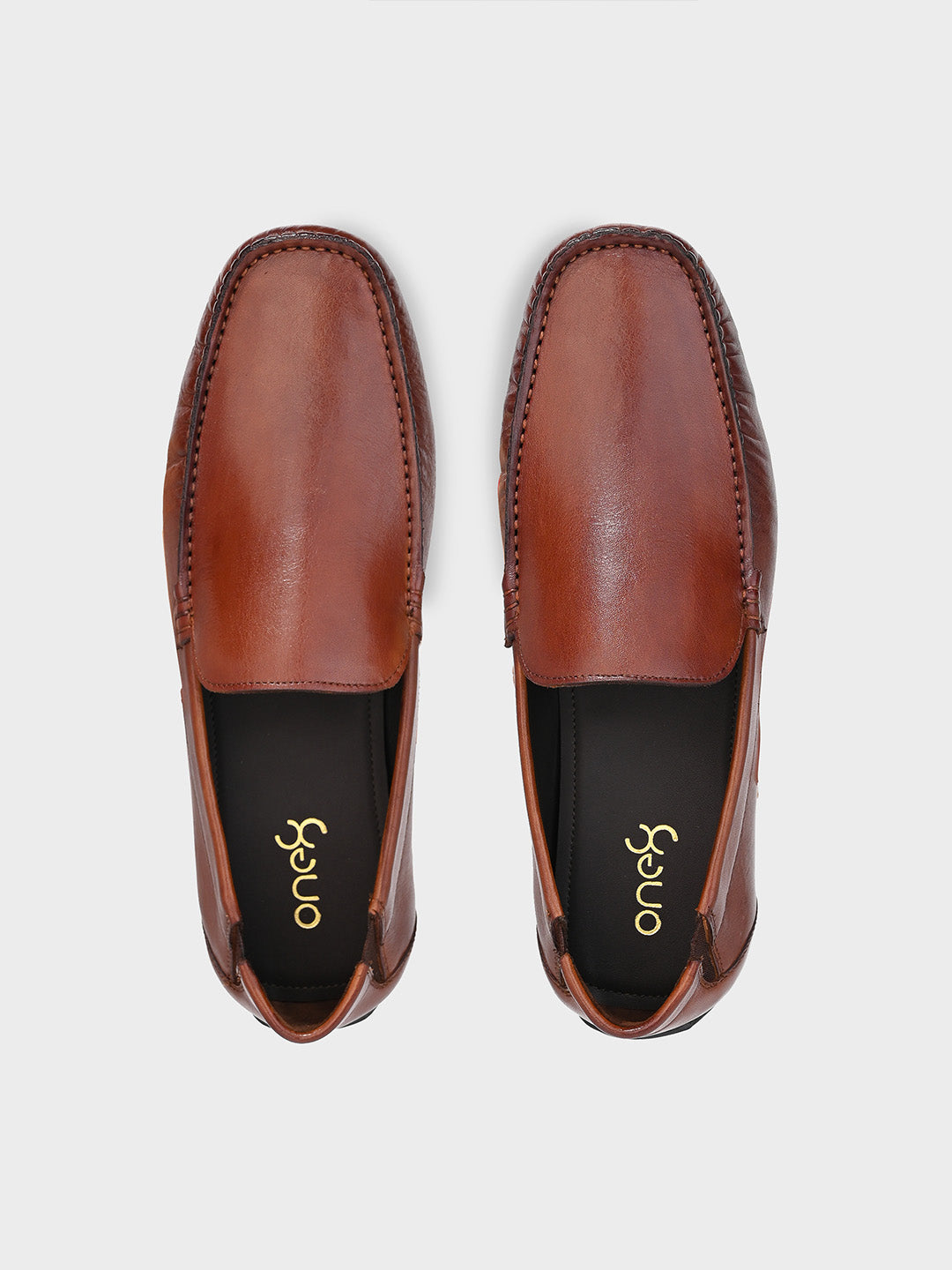 Men's Brown Leather Slip-On Loafers