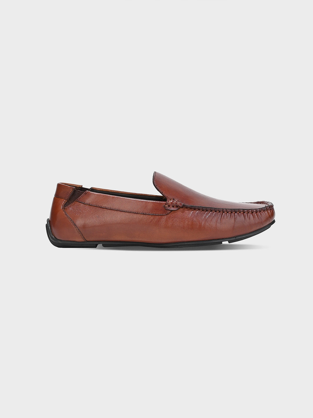 Men's Brown Leather Slip-On Loafers