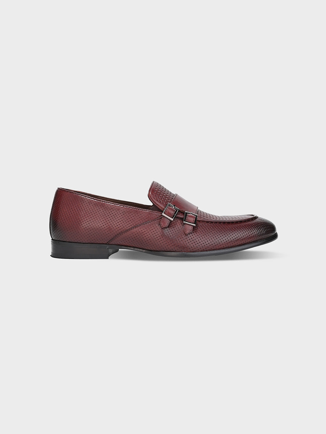 Brown Leather Monk Shoes