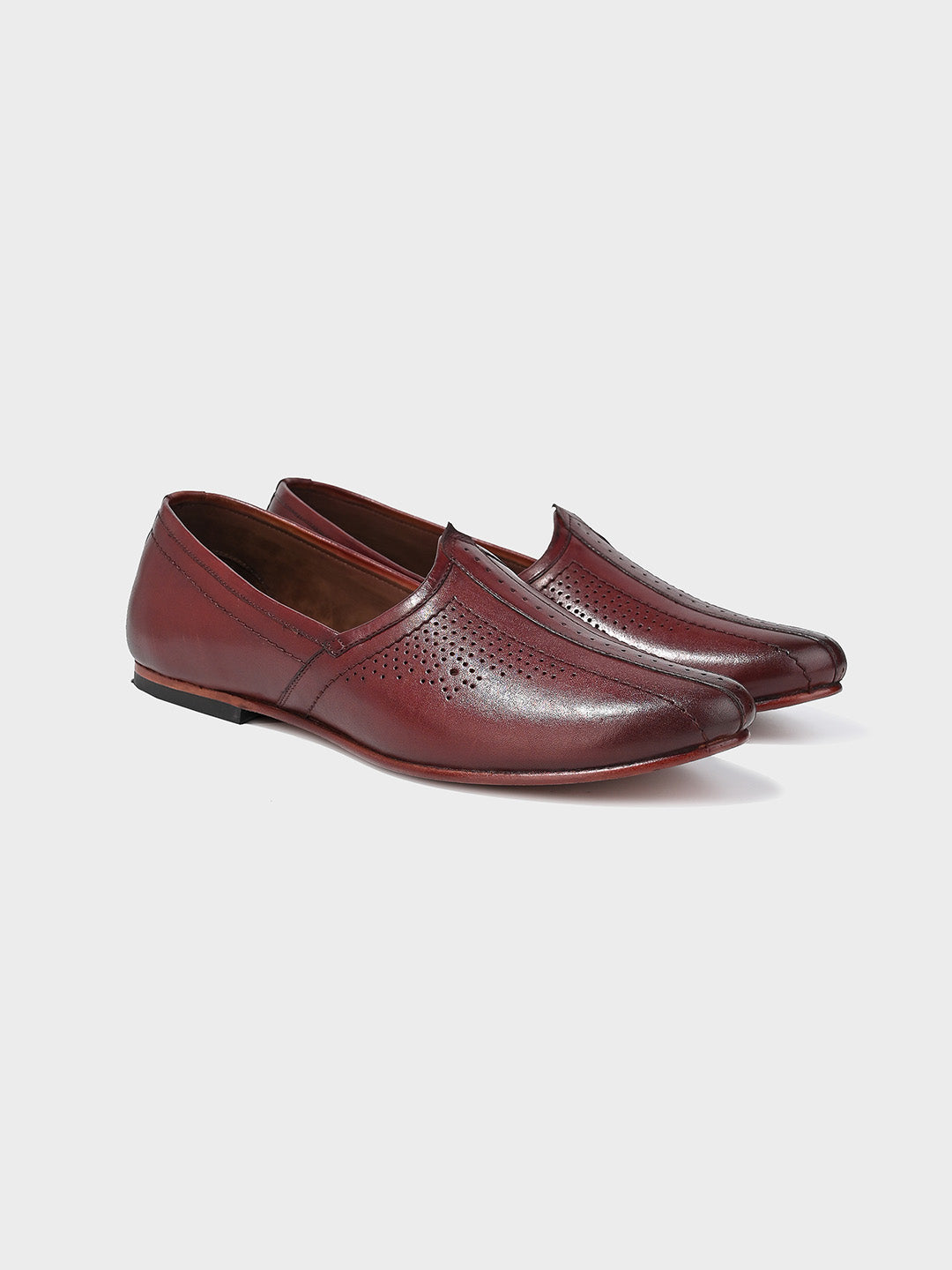 Men's Tan Leather Handmade Ethnic Juti