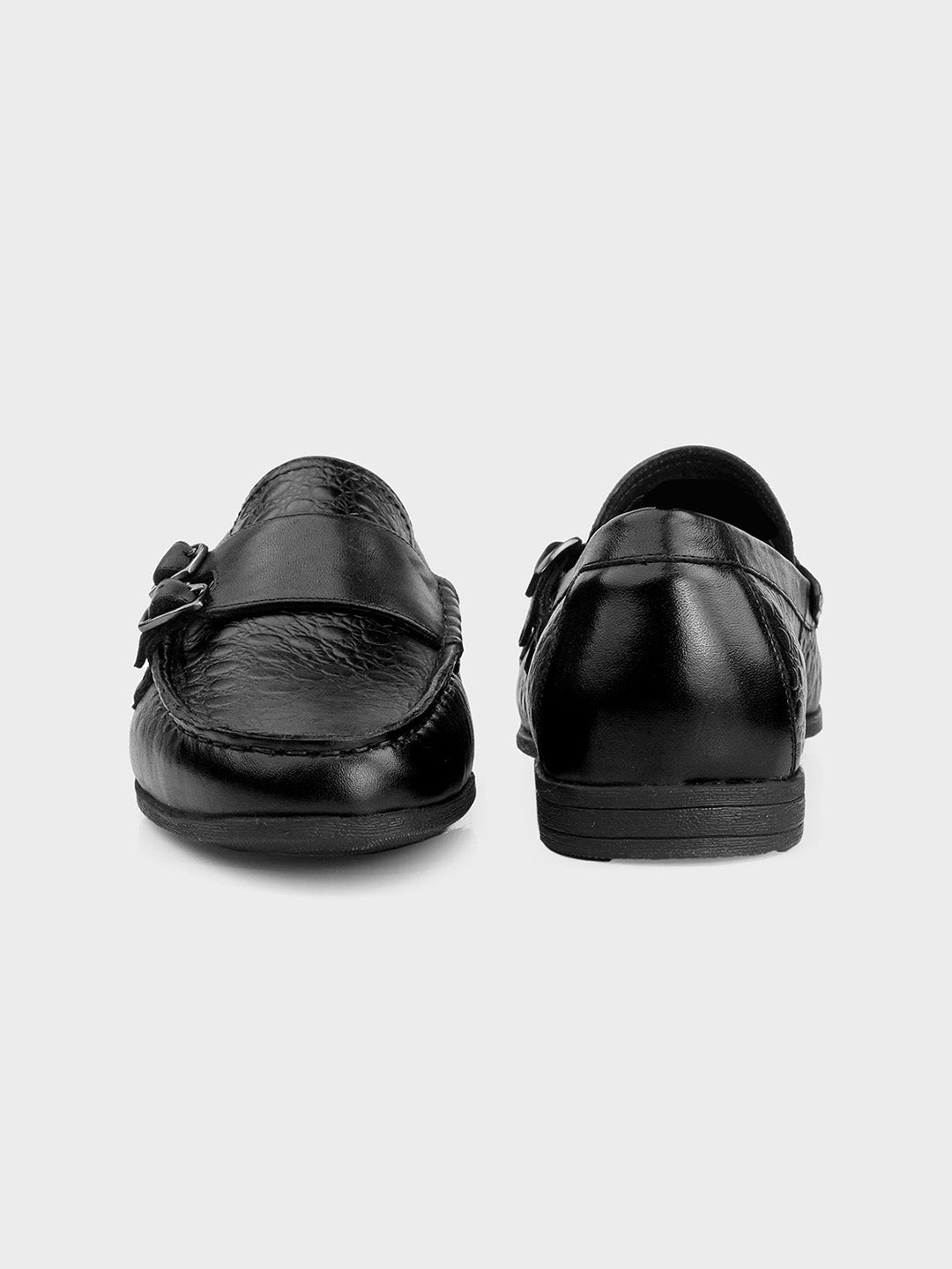 Black Leather Monk Shoes