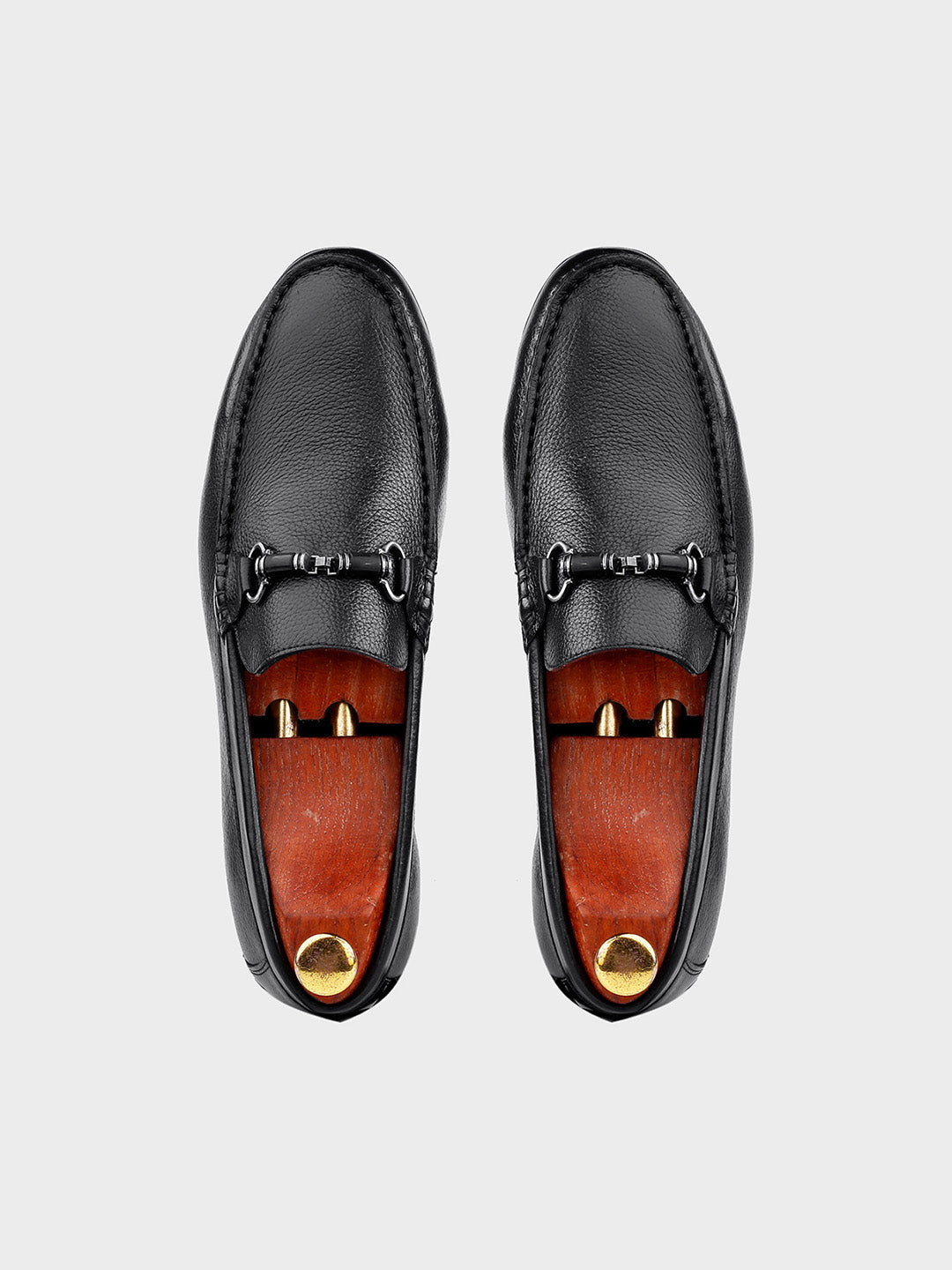 Black Leather Slip-on Loafer for Men
