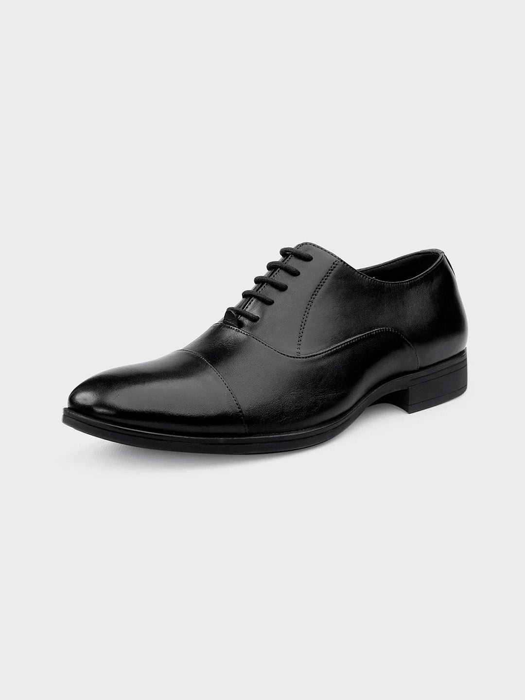Men's Classic Black Leather Oxford Lace-Up Shoes