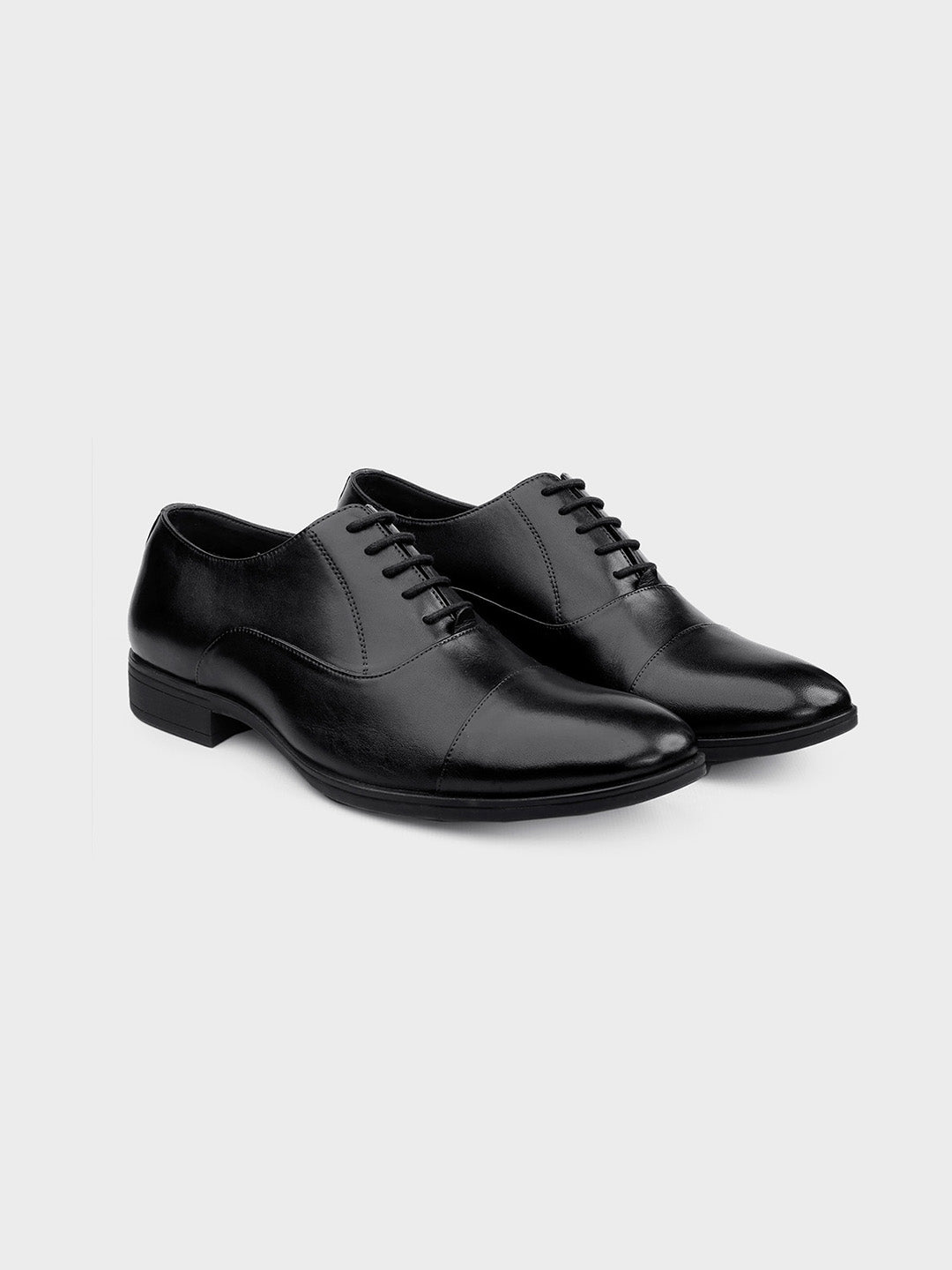 Men's Classic Black Leather Oxford Lace-Up Shoes