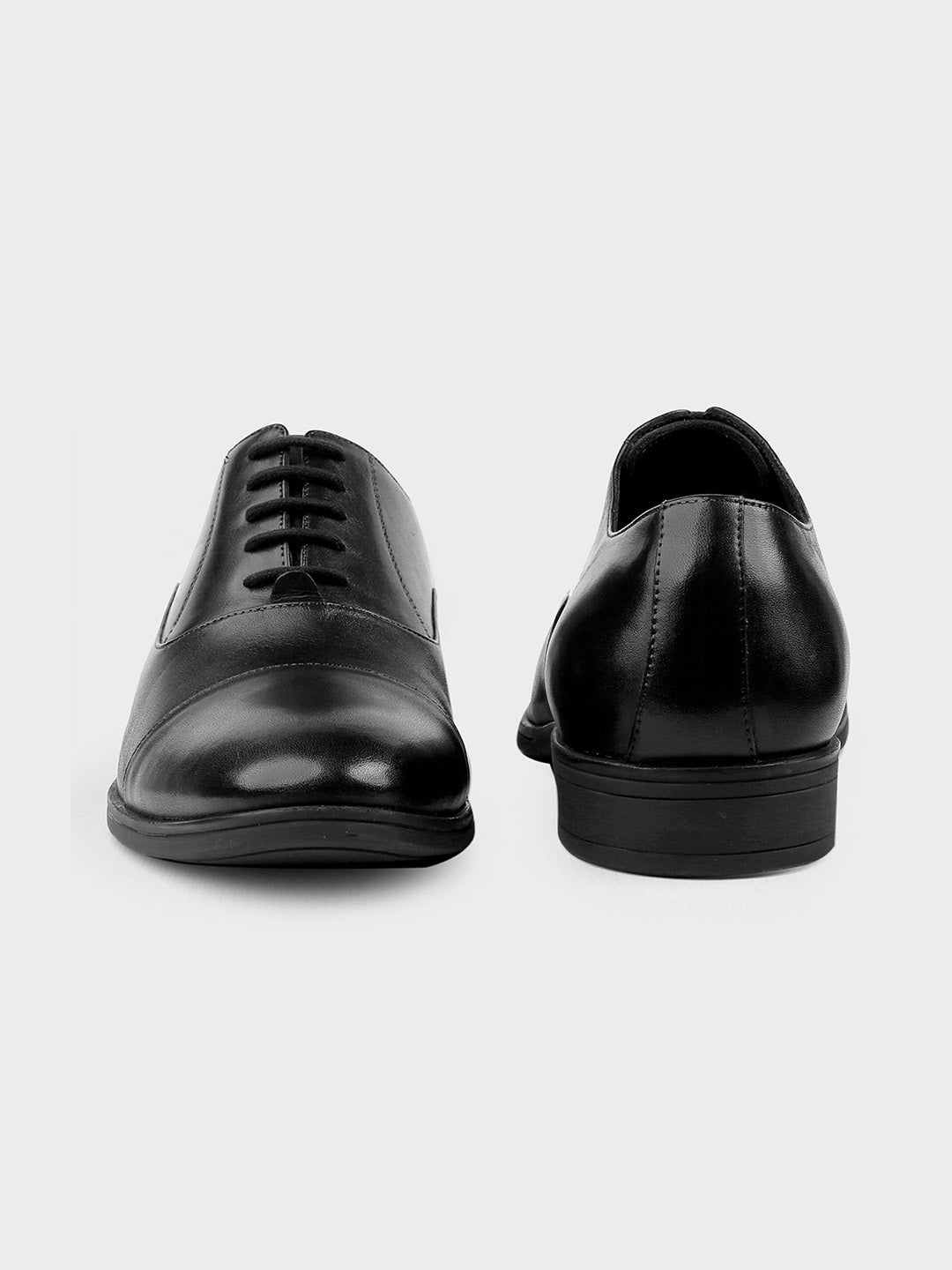 Men's Classic Black Leather Oxford Lace-Up Shoes