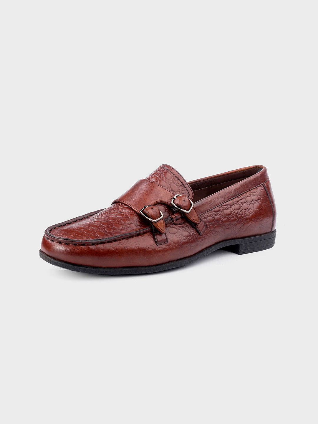 Brown Leather Monk Shoes