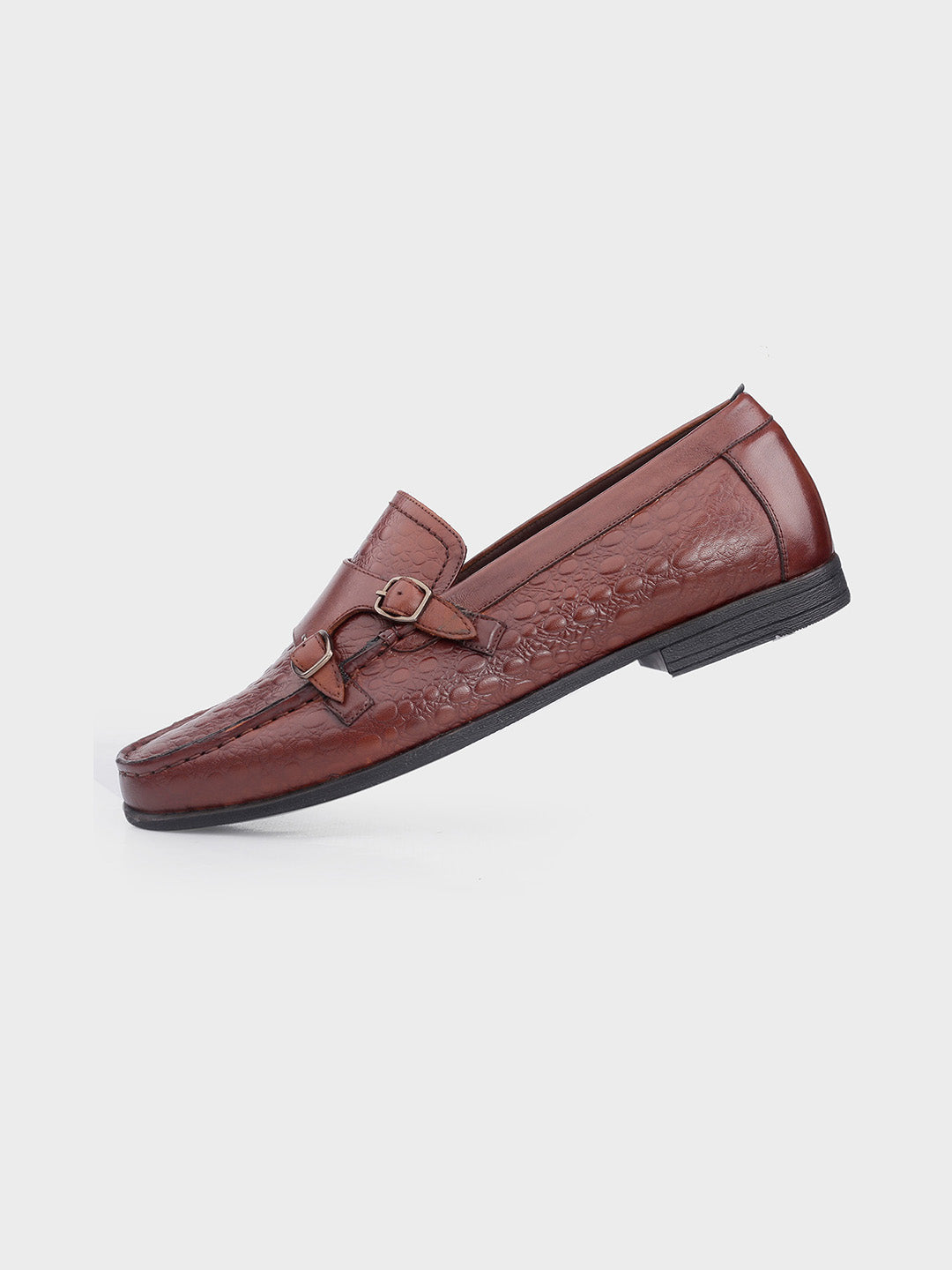 Brown Leather Monk Shoes