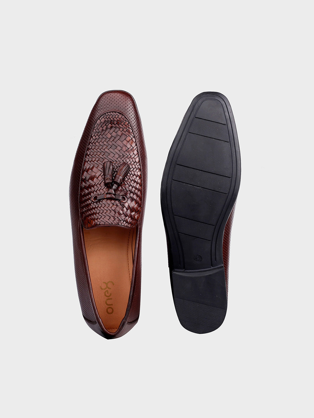 Men's Classic Brown Leather Slip-On Tassel Shoes