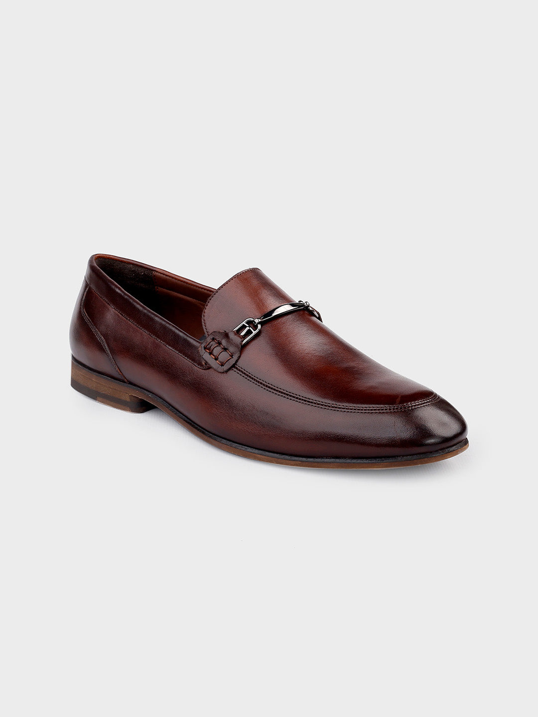 Men's Brown Leather Slip-on Shoes