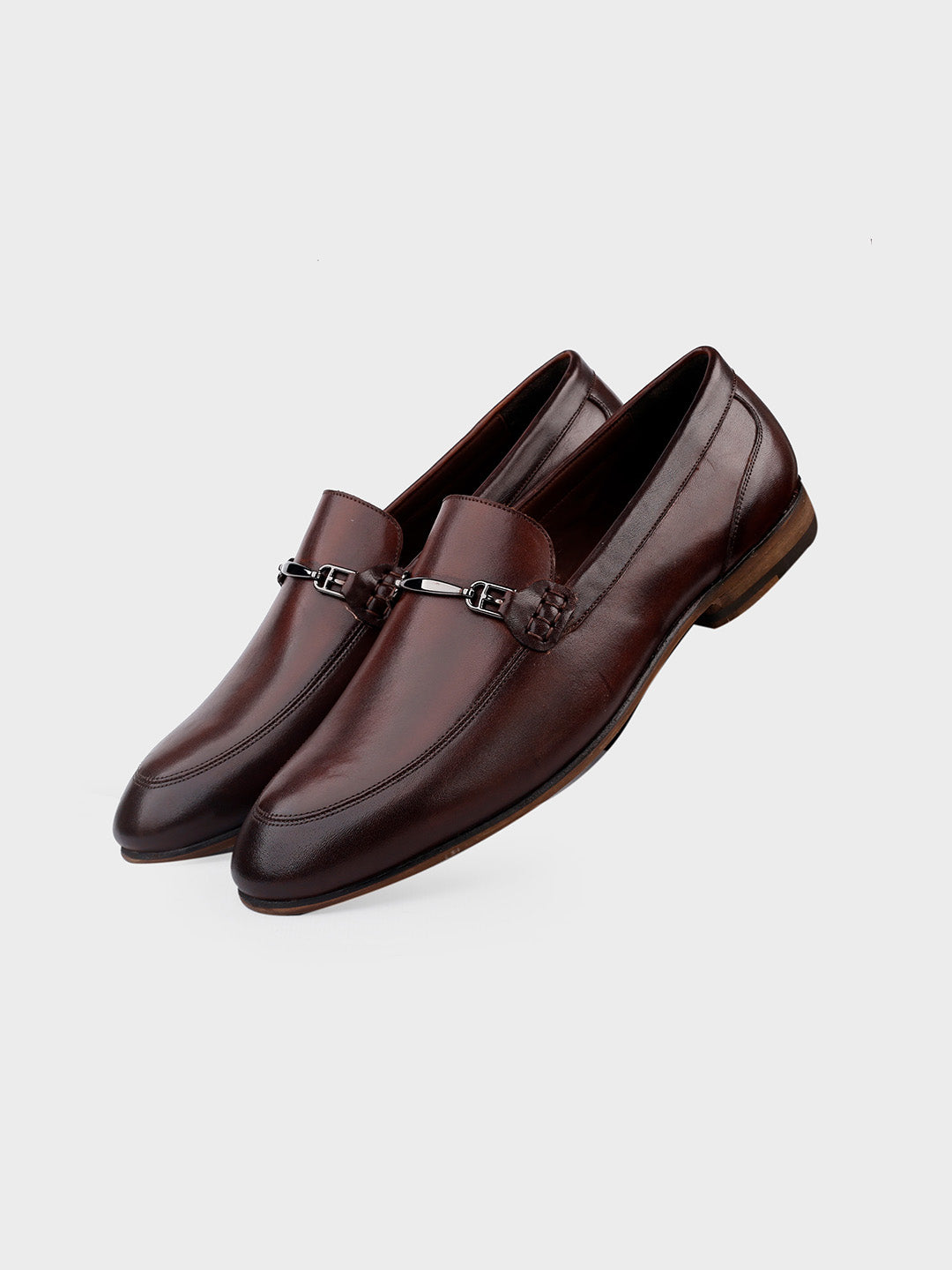 Men's Brown Leather Slip-on Shoes