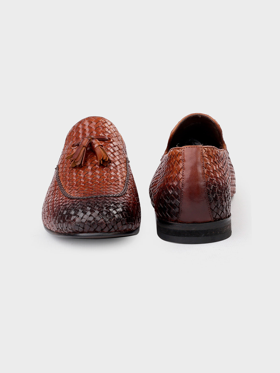 Tan Leather Men's Slip-On Tassel Shoes