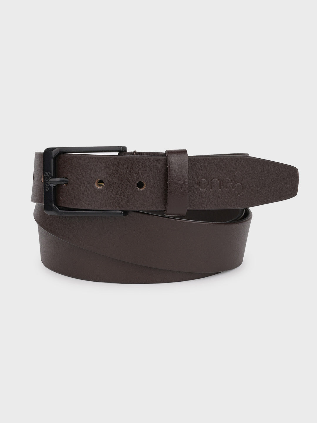 Brown Genuine Leather Tang Closure Fashion Semi-Formal Belt
