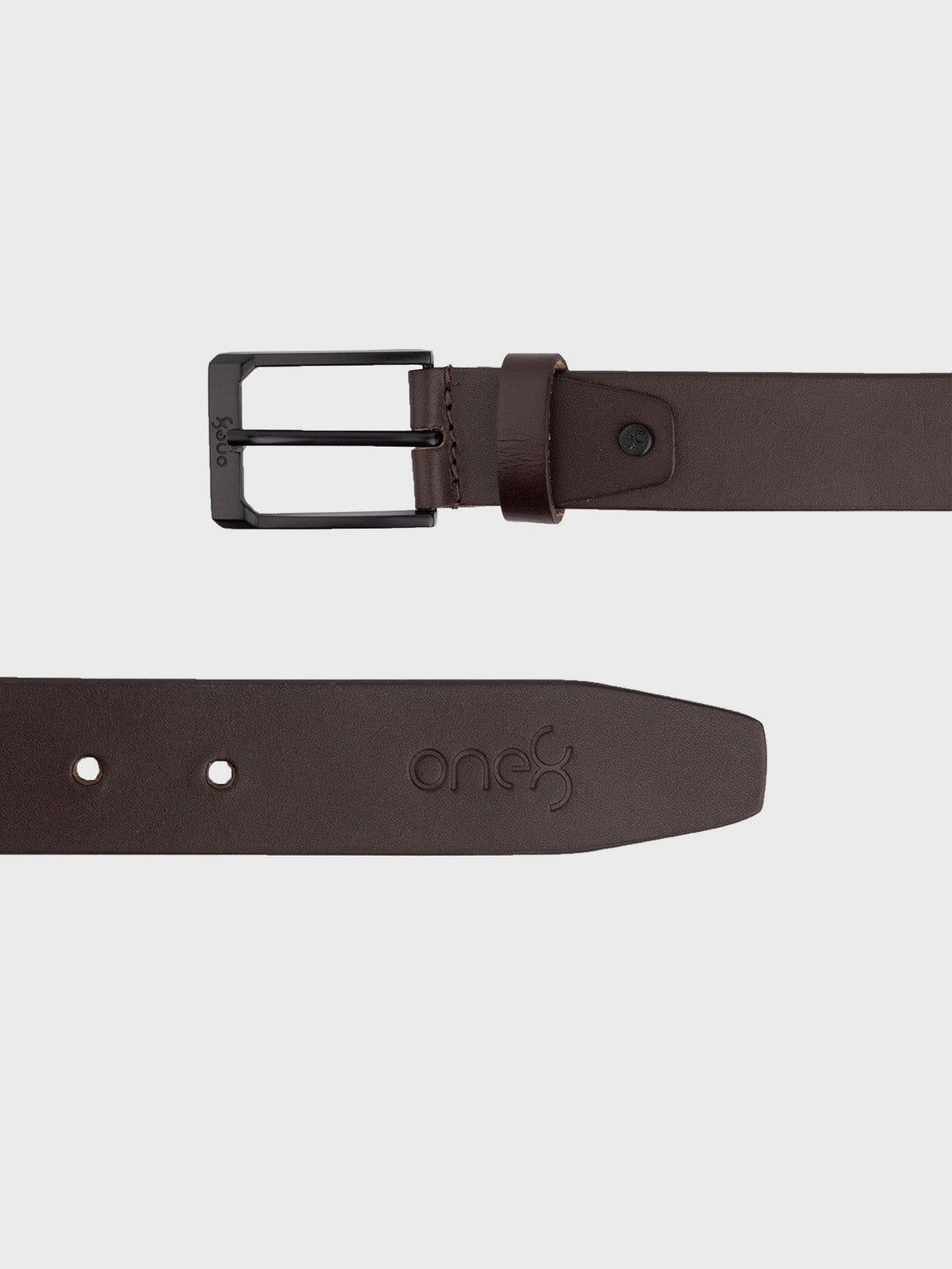 Brown Genuine Leather Tang Closure Fashion Semi-Formal Belt