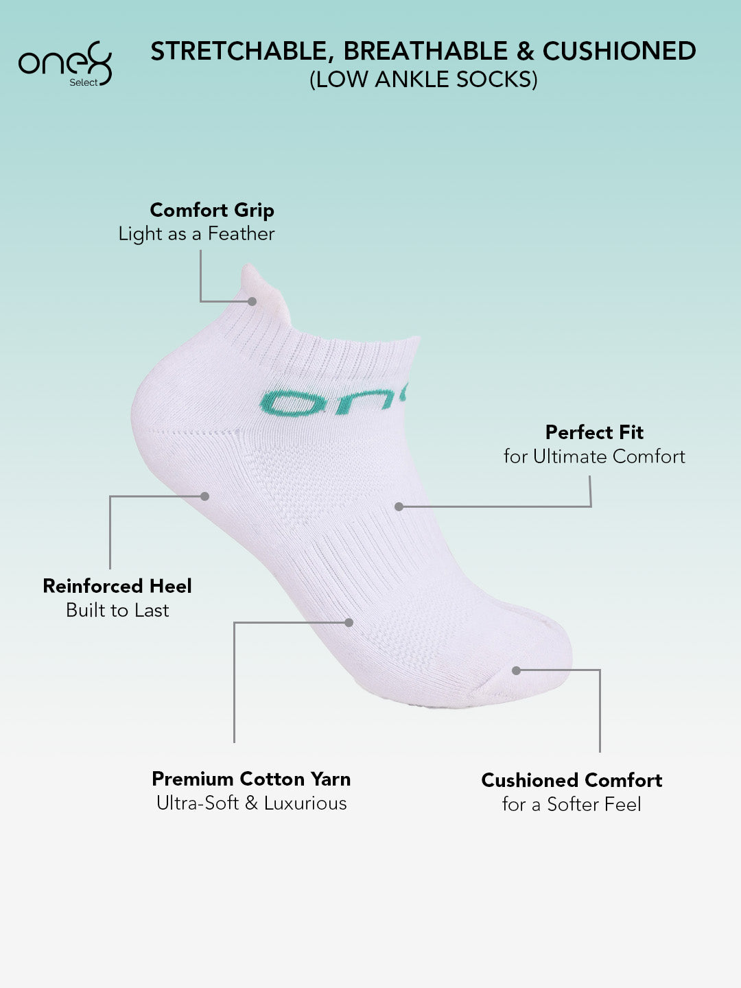 Men's Low-Ankle Semi-Cushioned Running/Gym/Fitness Training/Smart Casual Padded Socks (Pack of 3)