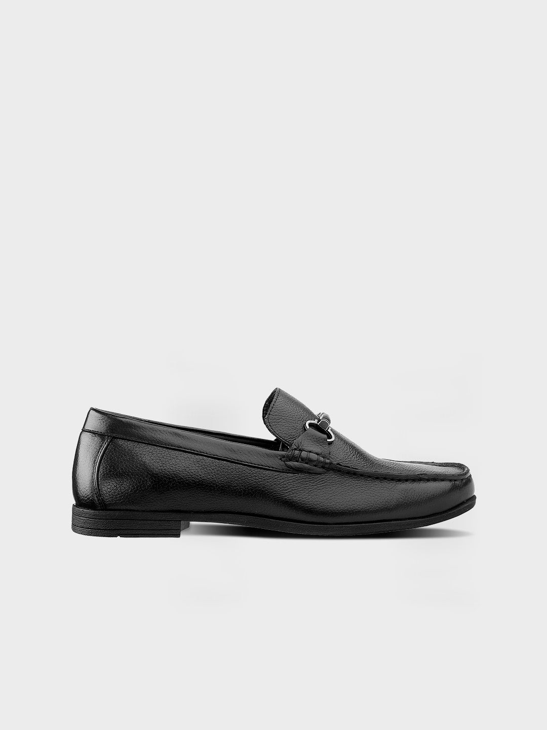 Black Leather Slip-on Loafer for Men