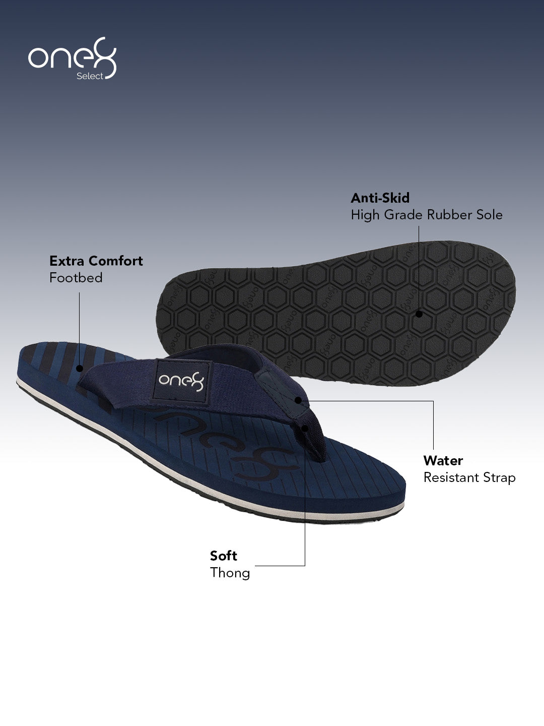 Light-Weight Men's Daily-Wear Slippers/Chappals/Flip-Flops